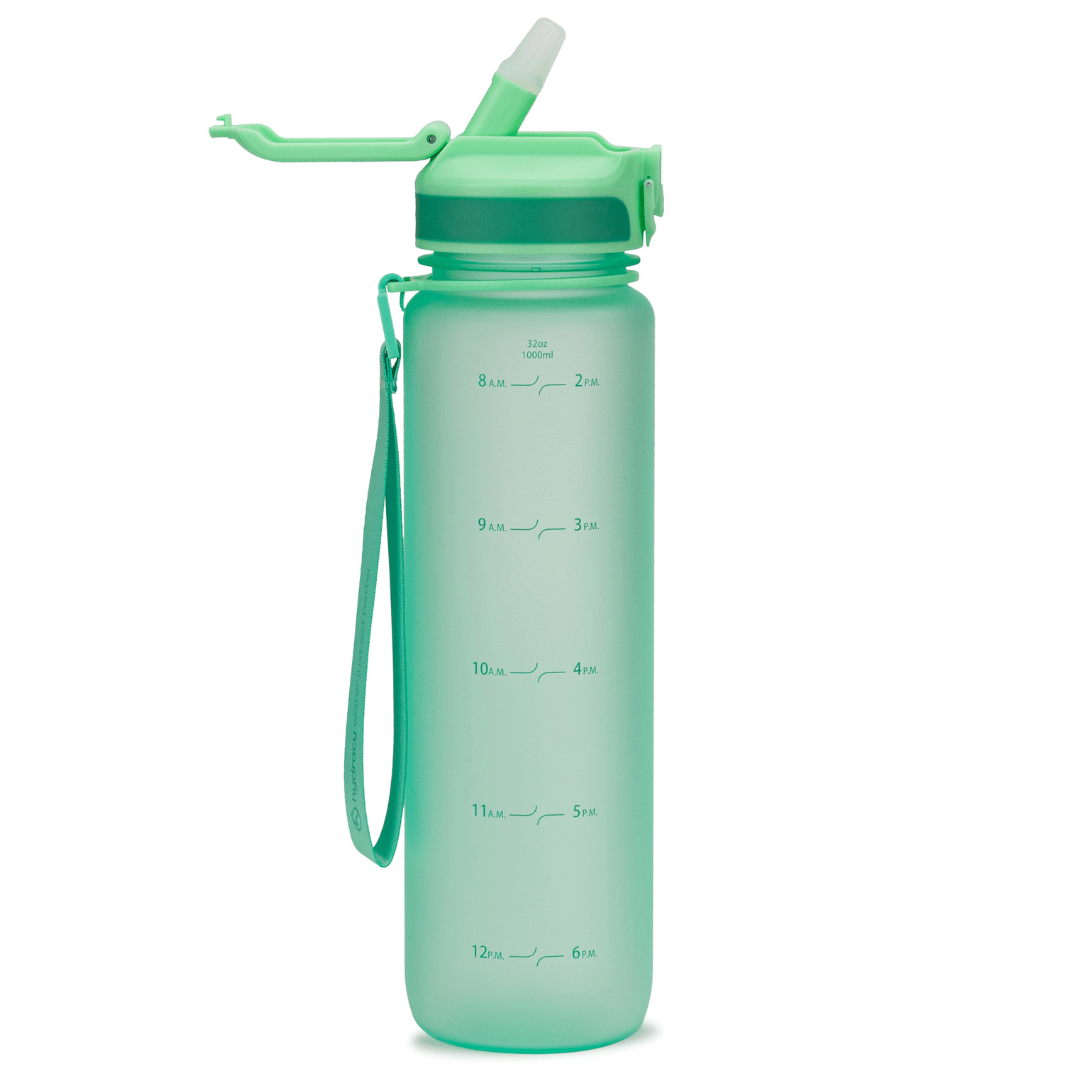 Coach 32 oz / 1 L Water Bottle with Time Marker and Straw Lid – Hydracy