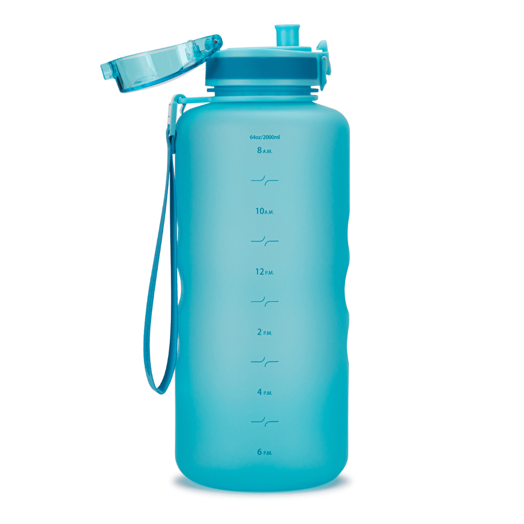 Coach 64 oz / 2 L Water Bottle with Time Marker and Chug Lid – Hydracy