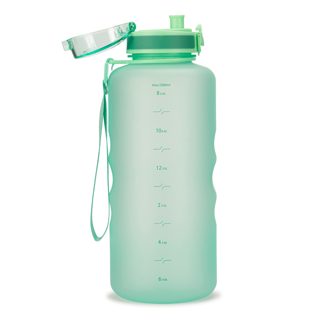 Coach 64 oz / 2 L Water Bottle with Time Marker and Chug Lid – Hydracy