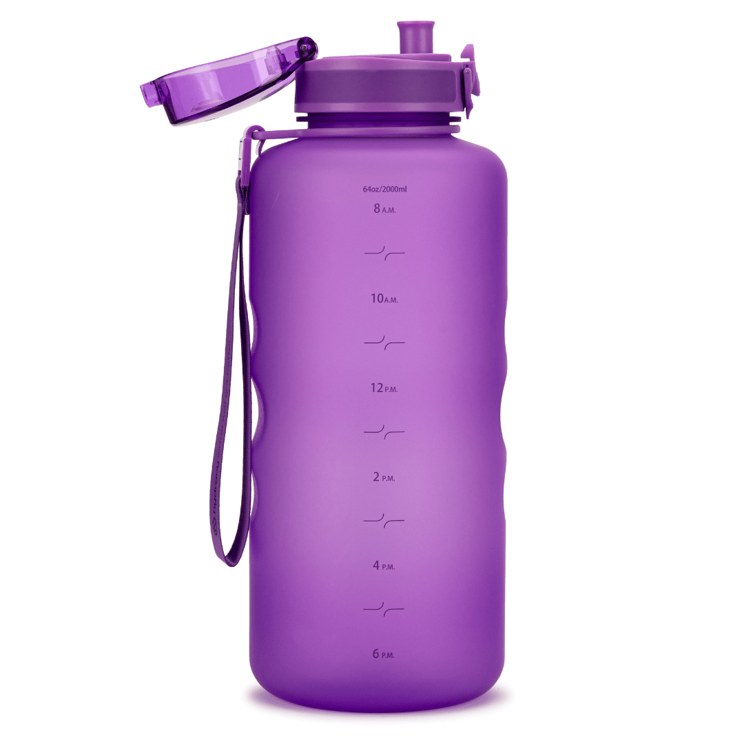 健康管理・計測計 KANGEN 4 HYDRO BOTTLE Coach 64 oz / 2 L Water Bottle with Time Marker and Chug Lid – Hydracy