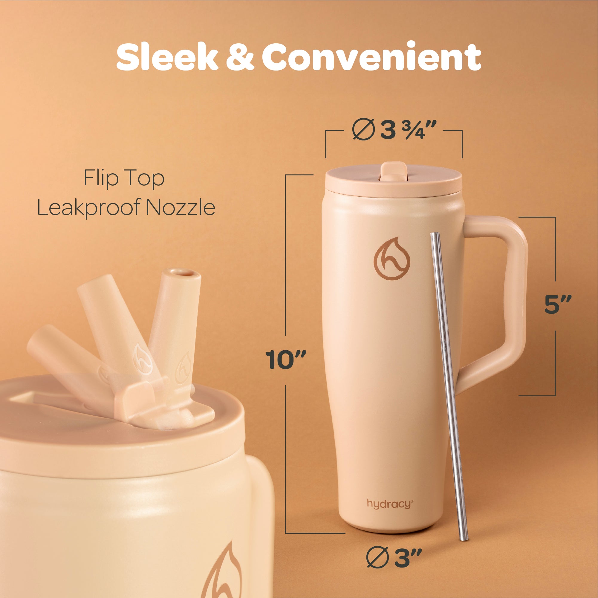 Hydracy Soulmate 40oz Insulated Tumbler with Handle & Straw — IceVault