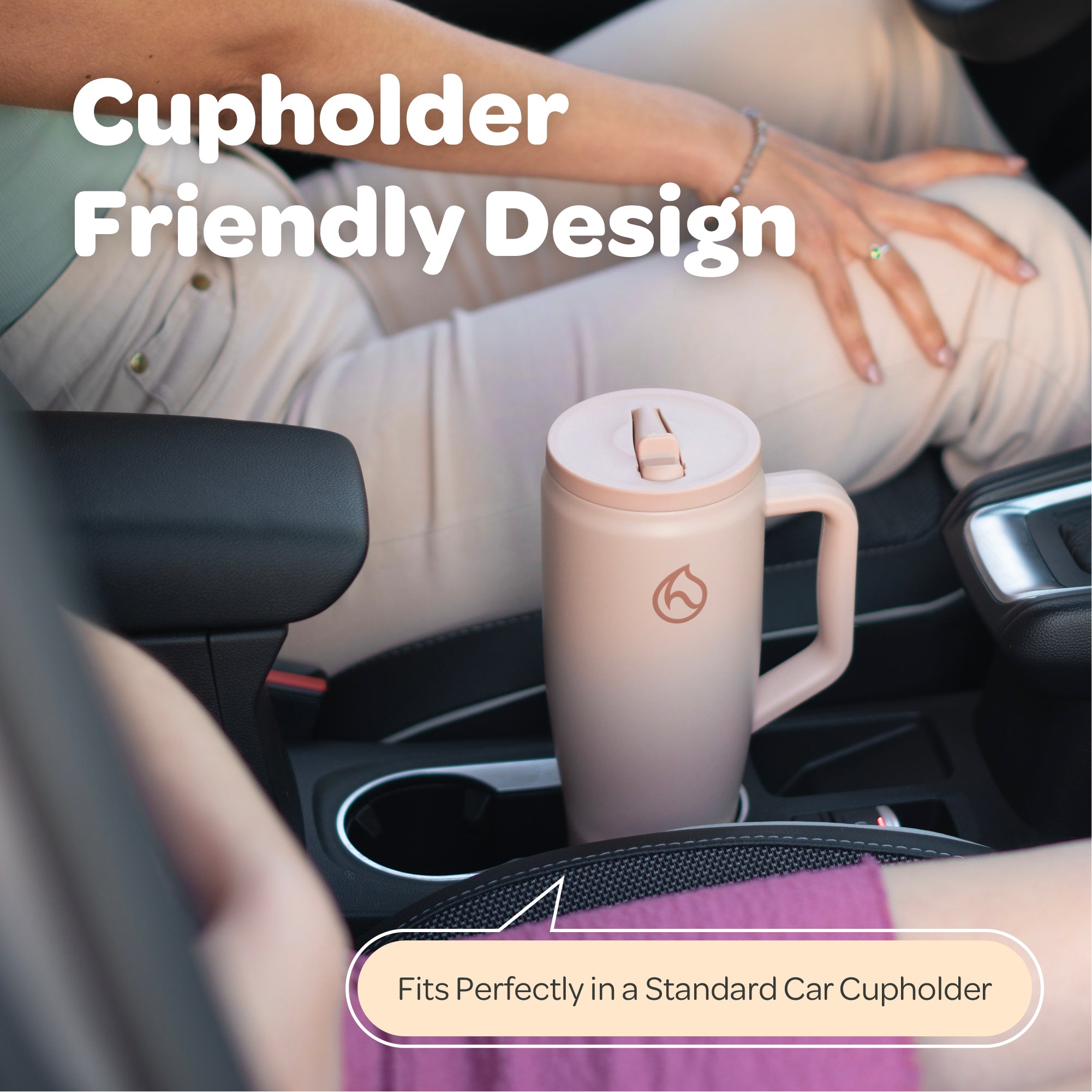 Hydracy Soulmate 40oz Insulated Tumbler with Handle & Straw — IceVault Triple Insulation, BPA-Free, Leakproof Lid, Dishwasher Safe Coral Crush