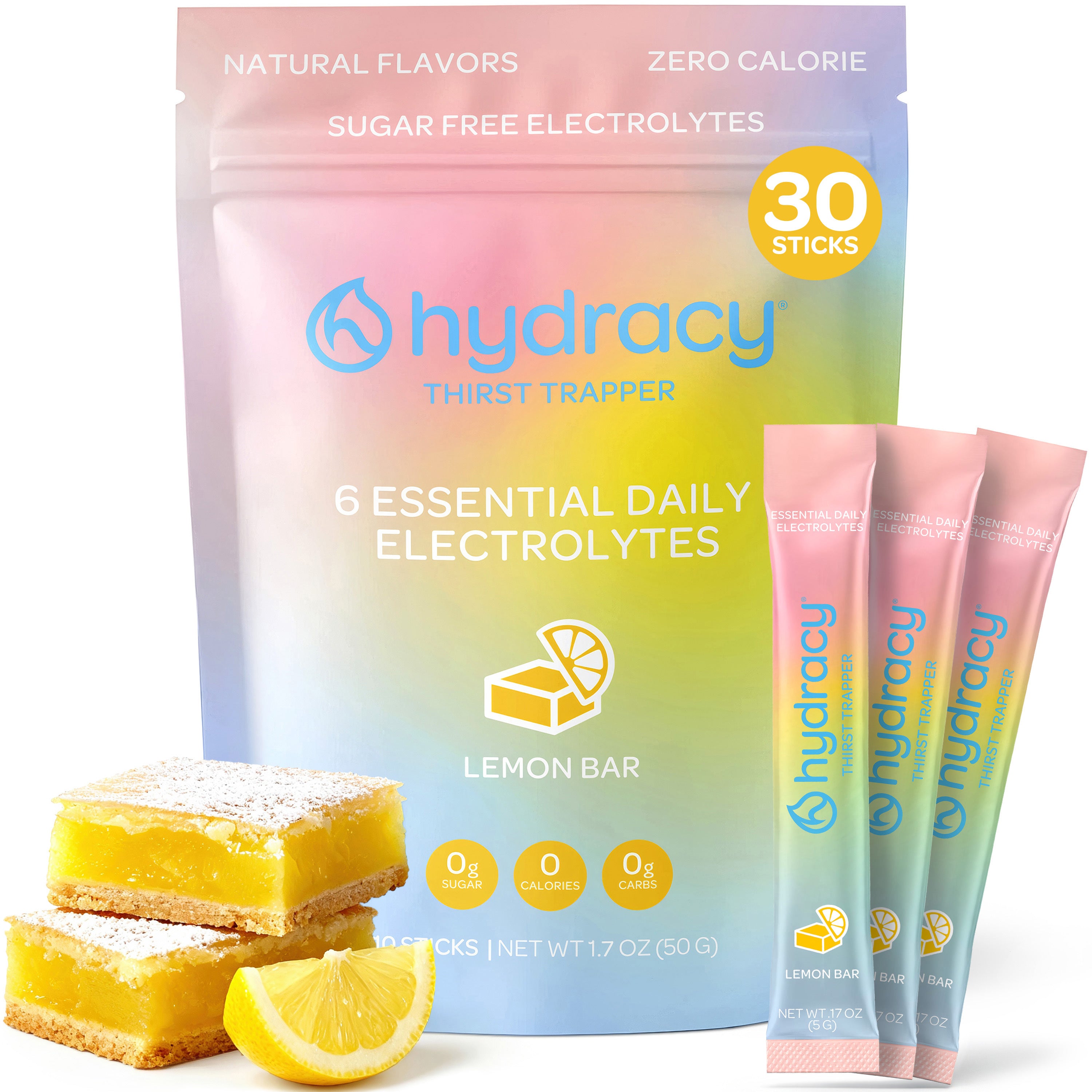Hydracy Thirst Trapper Electrolytes - Lemon Bar - 30 Sticks